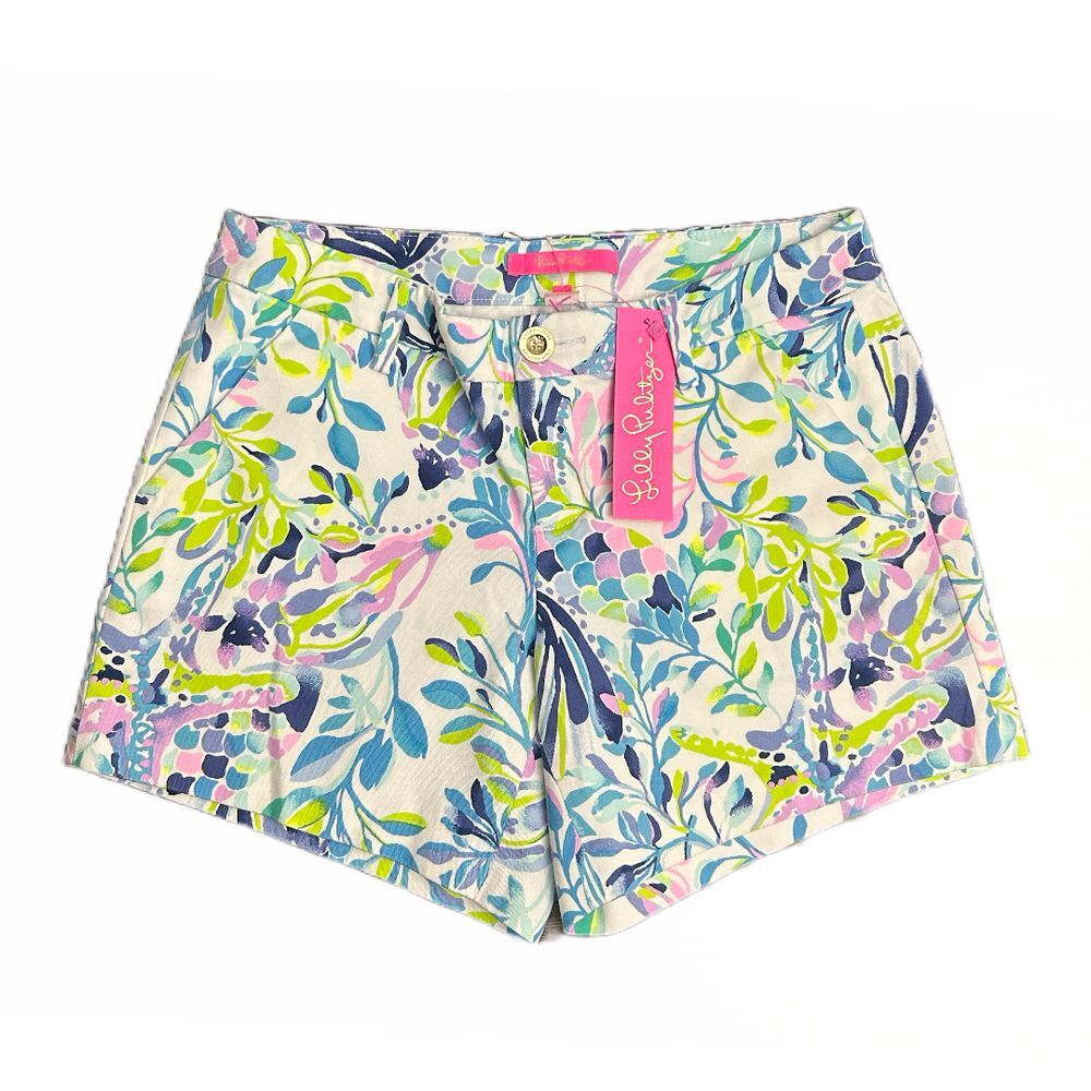 Lilly Pulitzer Floral‎ Watercolor Print Shorts Resort Beach Summer Size 2 NWT